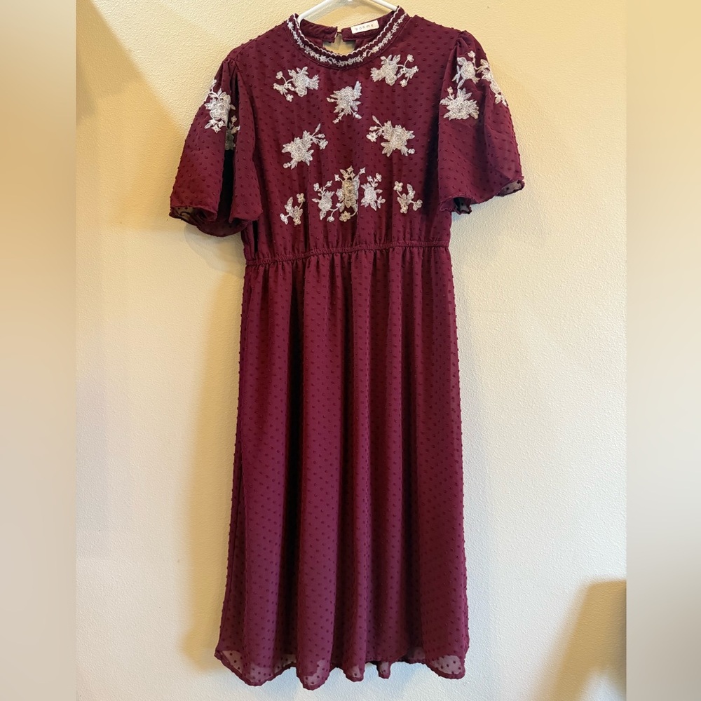 Boheme Burgundy Floral Maxi Dress